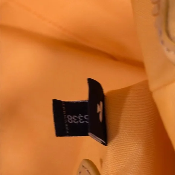 Kate Spade Bag Yellow White Striped Canvas Logo Small Tote Bag - Picture 15 of 17